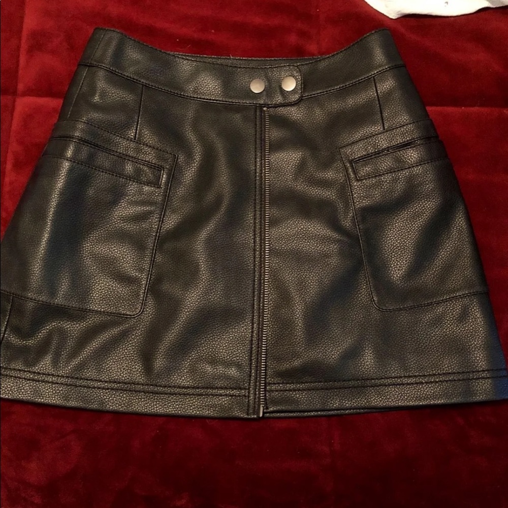 Leather mini skirt